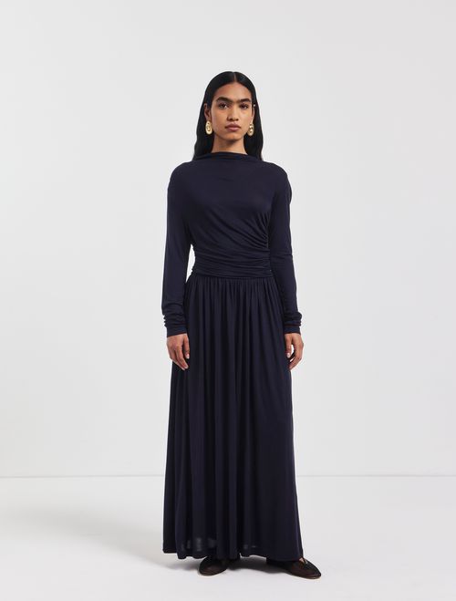 Romy Dress in Darkest Navy - MicroModal
