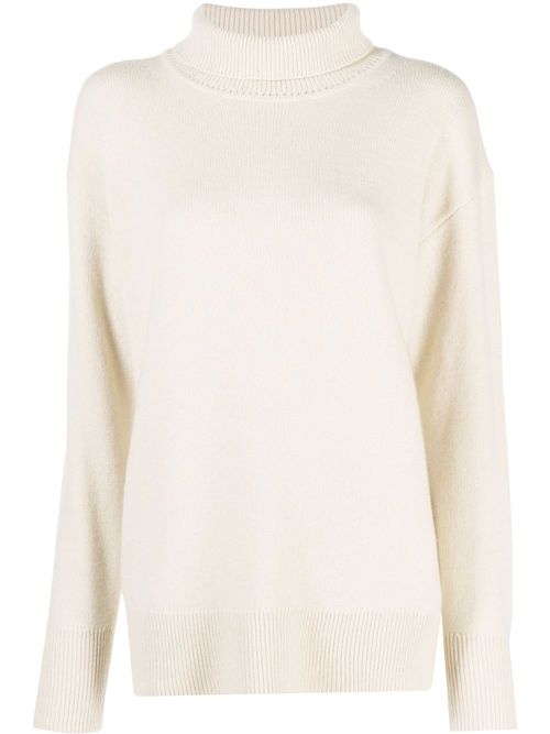 Roll-neck long-sleeve jumper - Neutrals