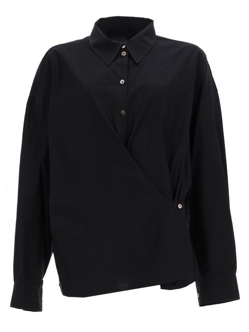 Straight Collar Twisted Shirt