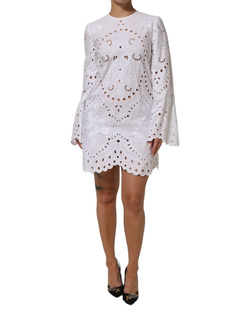 Eyelet Cutout Dress — White