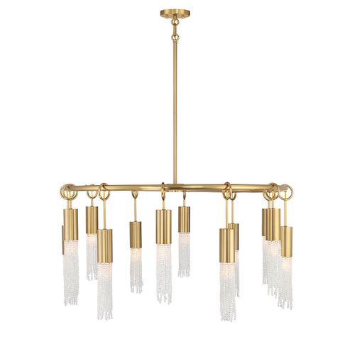 Warm Brass 12 Light Chandelier from the Chelsea Collection