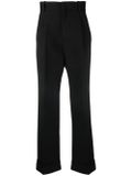 High-waisted wool trousers - Black