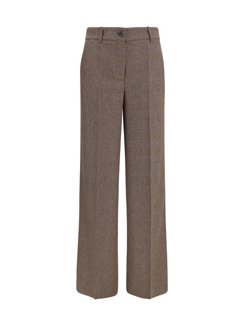 Wool-Blend Palazzo Trousers — Brown