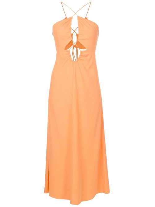 Yasmin cut-out detail long dress - Orange