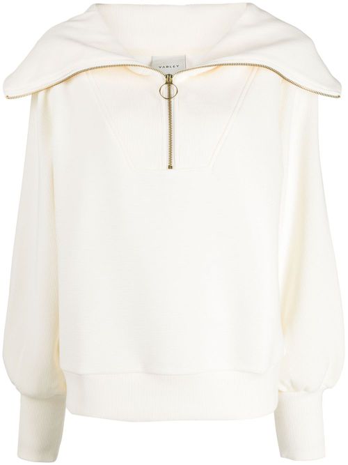 SW Vine half zip sweater - White