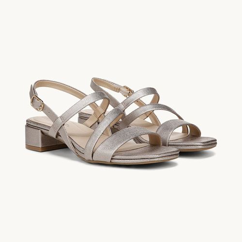 Stride Shoes Janet Strappy Dress Sandal Bronze Faux Leather