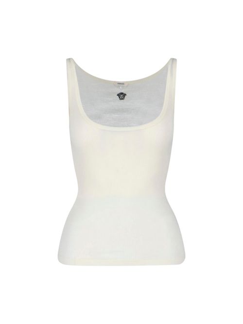 Light & Natural Virgin Wool Top with Embroidered Detail