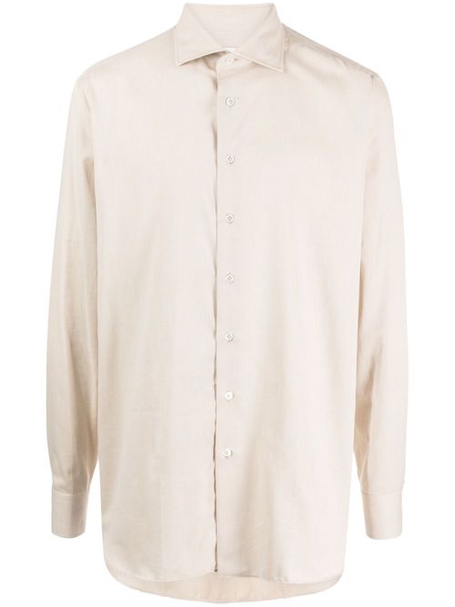Classic-collar long-sleeve shirt - White