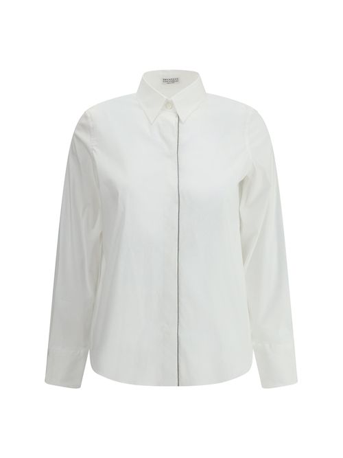 Jewel-Embellished Cotton Shirt — White