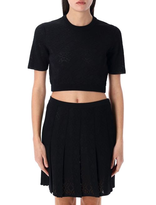 Cropped Sweater In Monogram 72 Jacquard