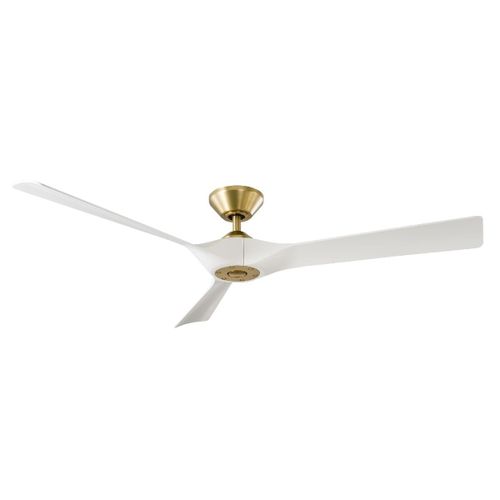 Soft Brass Matte White 58"Ceiling Fan from the Torque Collection