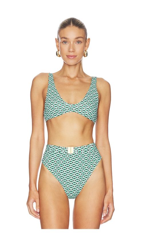 La Porte Kaleigh Top in Green,Brown. - M also in L, S