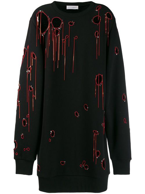 Chain-embellished sweatshirt - Black