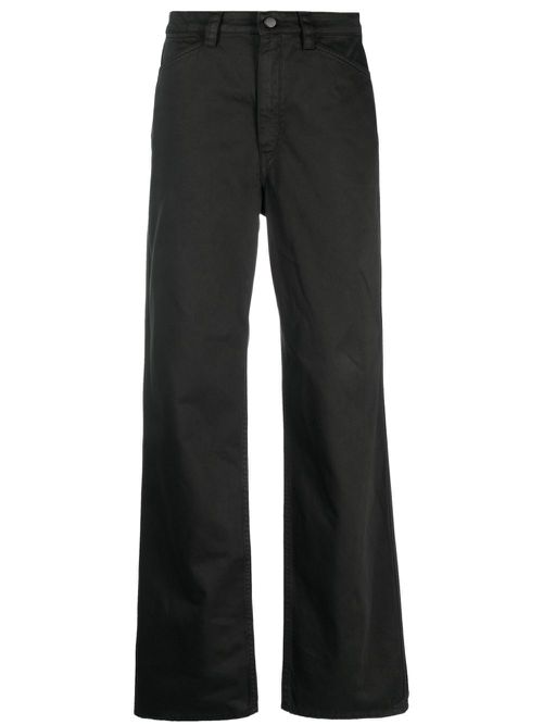 Wide-leg cotton trousers - Green