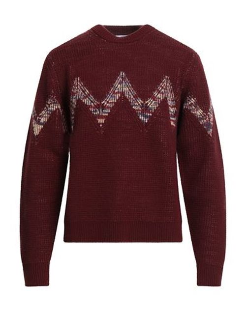 Man Sweater Burgundy Size M Wool