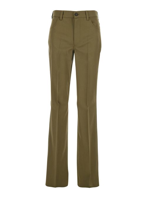 Logo-Jacquard Trousers — Green