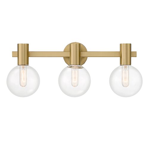 Warm Brass Three Light Bathroom Vanity from the Wright Collection