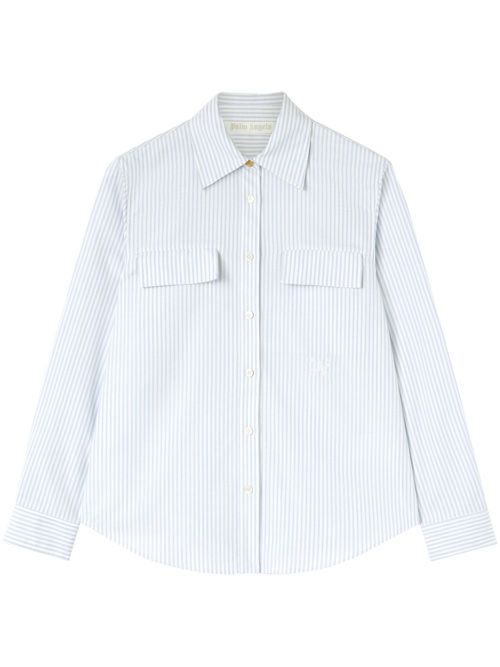 Stripe-pattern cotton shirt - Blue