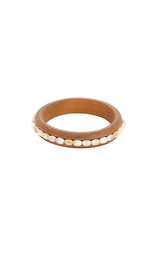 Petit moments Wooden Beaded Cuff in Brown