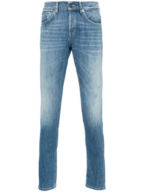 Logo-plaque distressed jeans - Blue