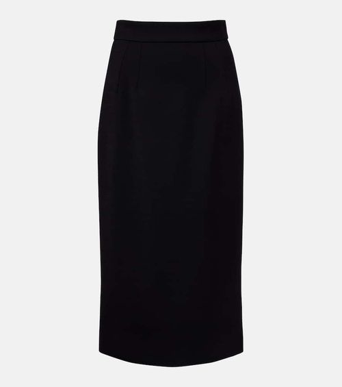 Wool-blend pencil skirt