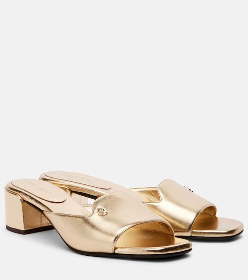 Dina 45 metallic leather mules