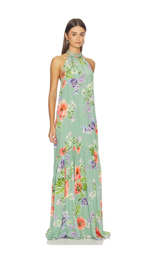 HEMANT AND NANDITA Maxi Dress in Sage. M. Also in