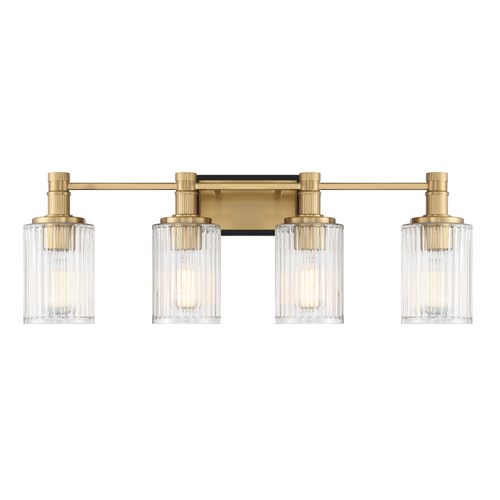 Concord 4-Light Bathroom Vanity Light in Matte Black with Warm Bra