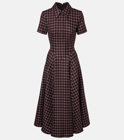 Jody houndstooth wool-blend midi dress