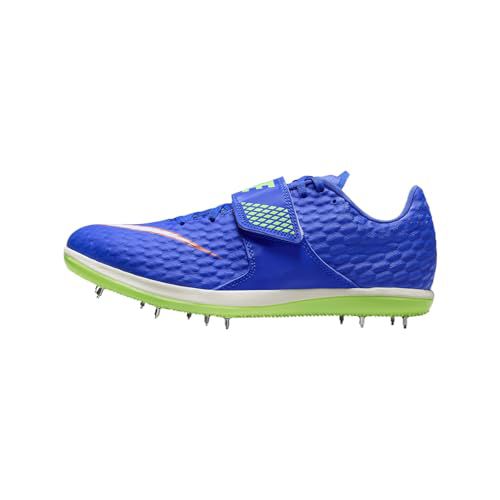 Nike Men's High Jump Elite Track & Field Jumping Spikes Shoes Cleats Racer Blue/Lime Blast/Safety Orange/White #806561-400