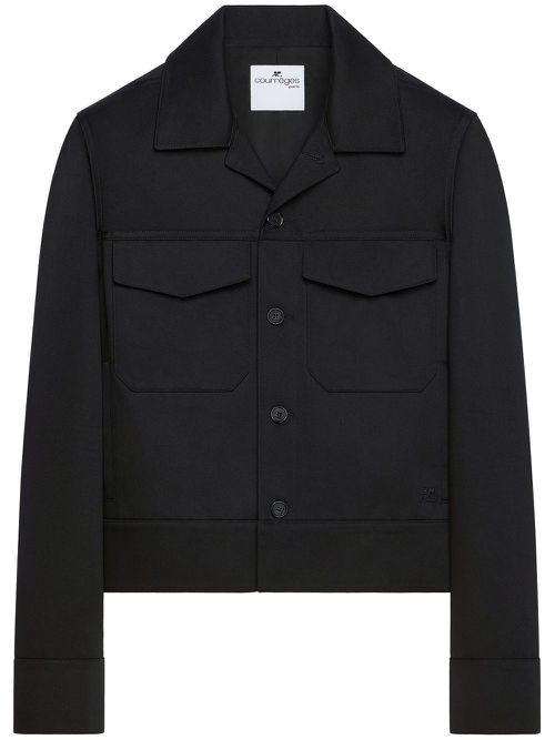 Flap-pocket shirt jacket - Black