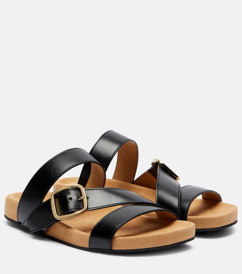 Gaia faux leather slides