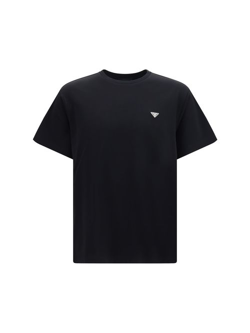 Triangle Logo Cotton T-Shirt — Black