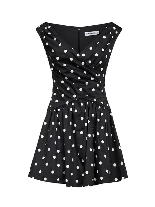 Polka Dot Cotton Dress — Black