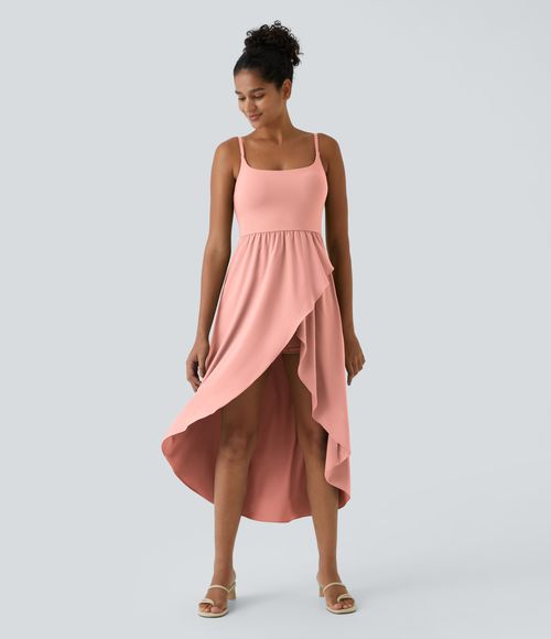 Breezeful™ High Low 2-Piece Pocket Flowy Midi Quick Dry Casual Dress Casual Dress - Blossom