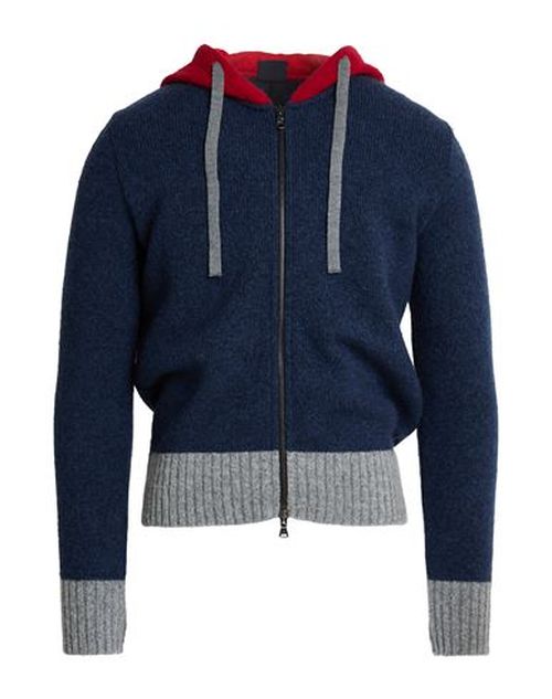 Man Cardigan Blue Size M Wool, Nylon