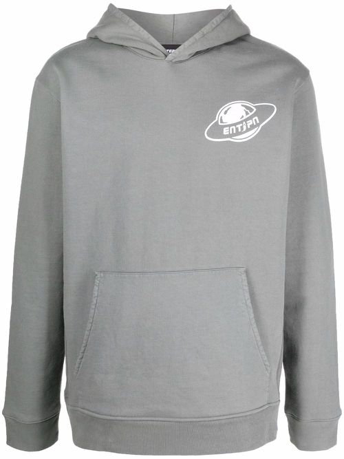 Graphic-print pullover hoodie - Grey