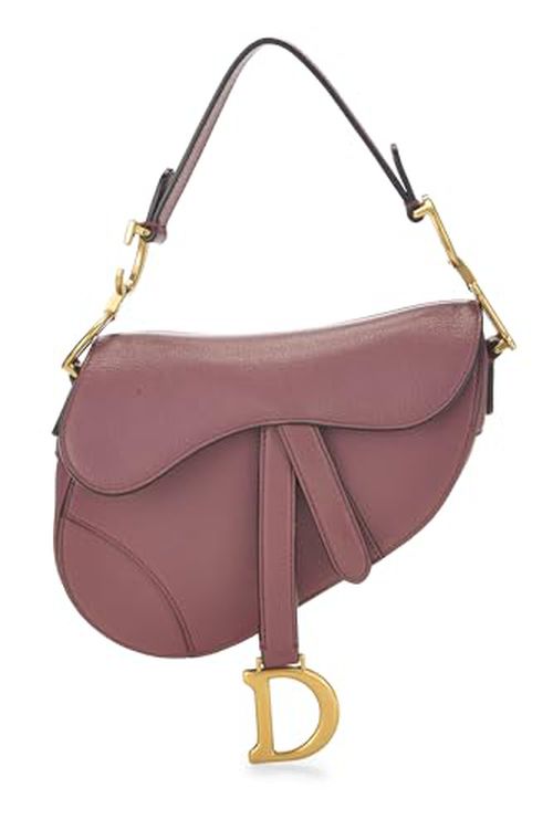Dior  Pre-Loved Pink Calfskin Saddle Bag Mini NM