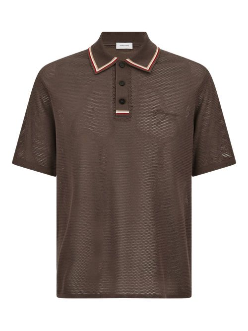Ferragamo logo-embroidered polo shirt - Brown