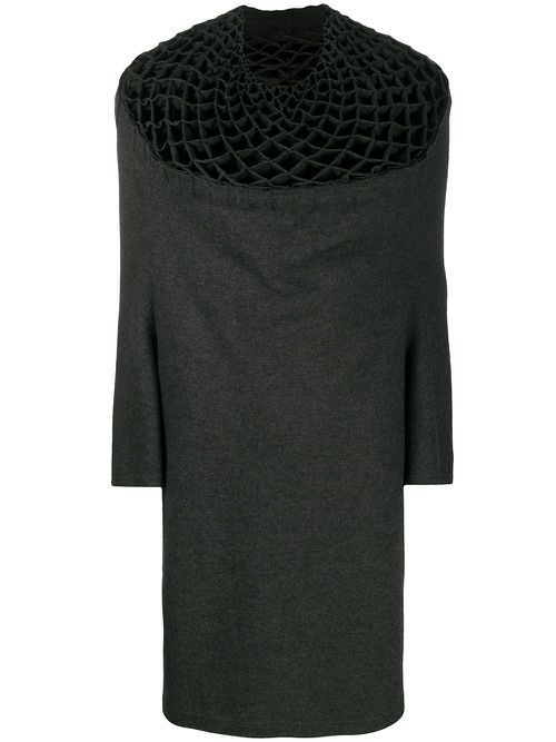 2000s honeycomb collar dress - Grey