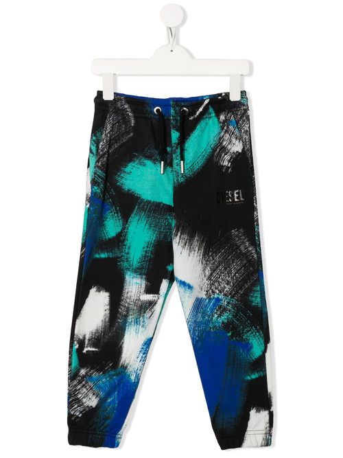 Tie-dye drawstring trousers - Black