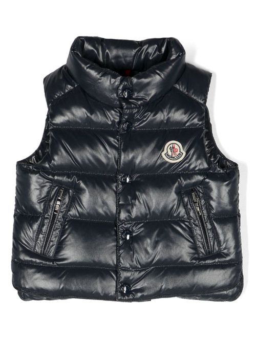 Logo-patch padded gilet - Blue