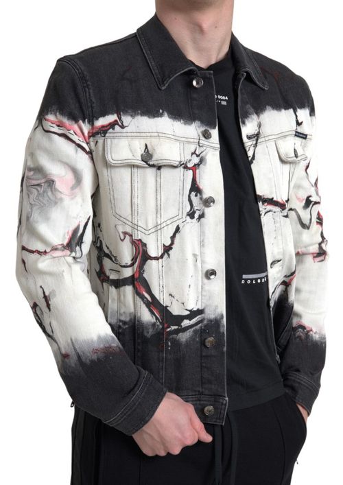 Printed Denim Jacket — Multicolor