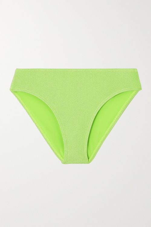 Sparkle Metallic Neon Bikini Briefs - Green