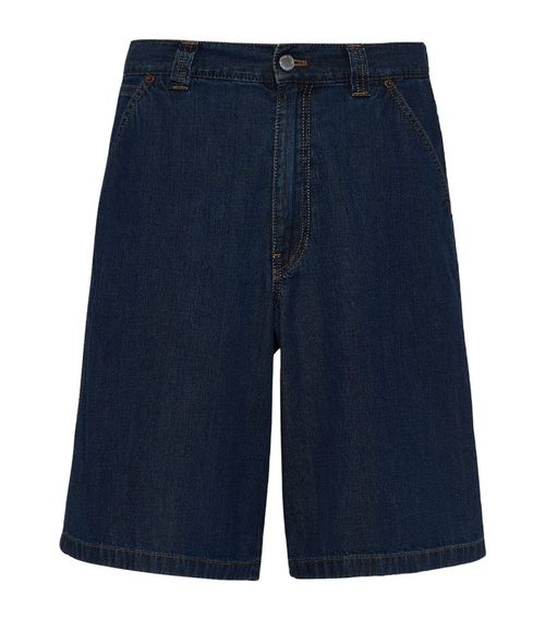 프라다 남성 Dark-Wash Denim Bermuda Shorts