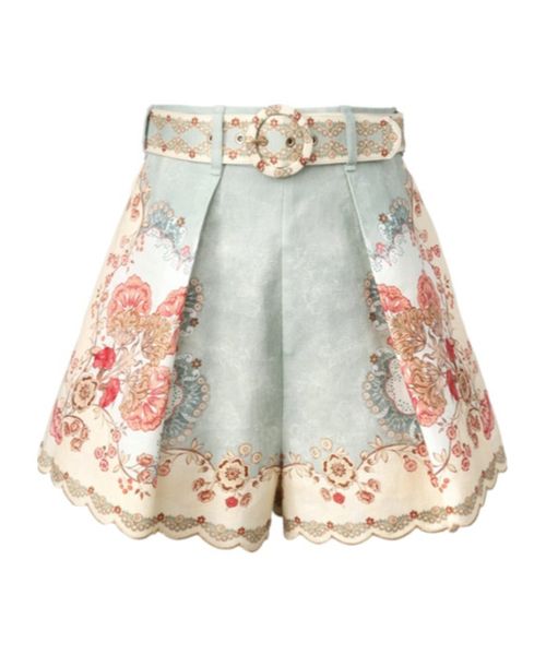 Daylight Tuck Belted Printed Shorts