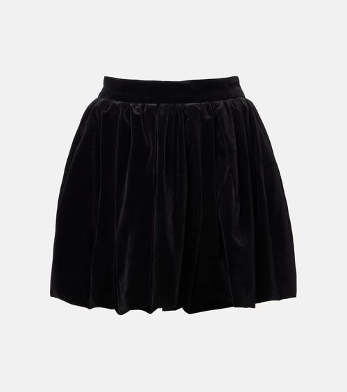 Cotton velvet miniskirt