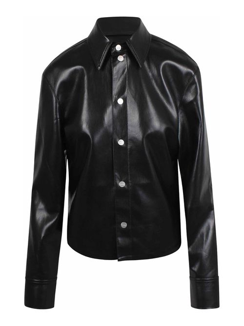 Okobor Faux Leather Shirt-Jacket