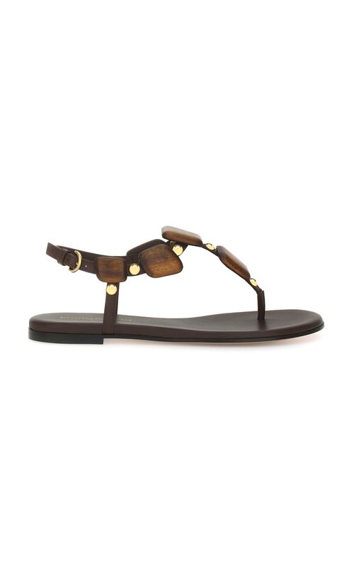 Embellished Leather Sandals - Moda Operandi
