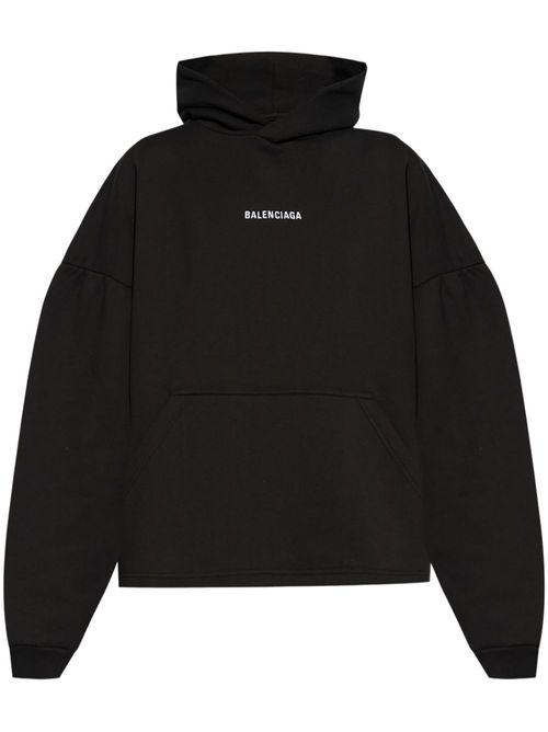 Logo-embroidered hoodie - Black